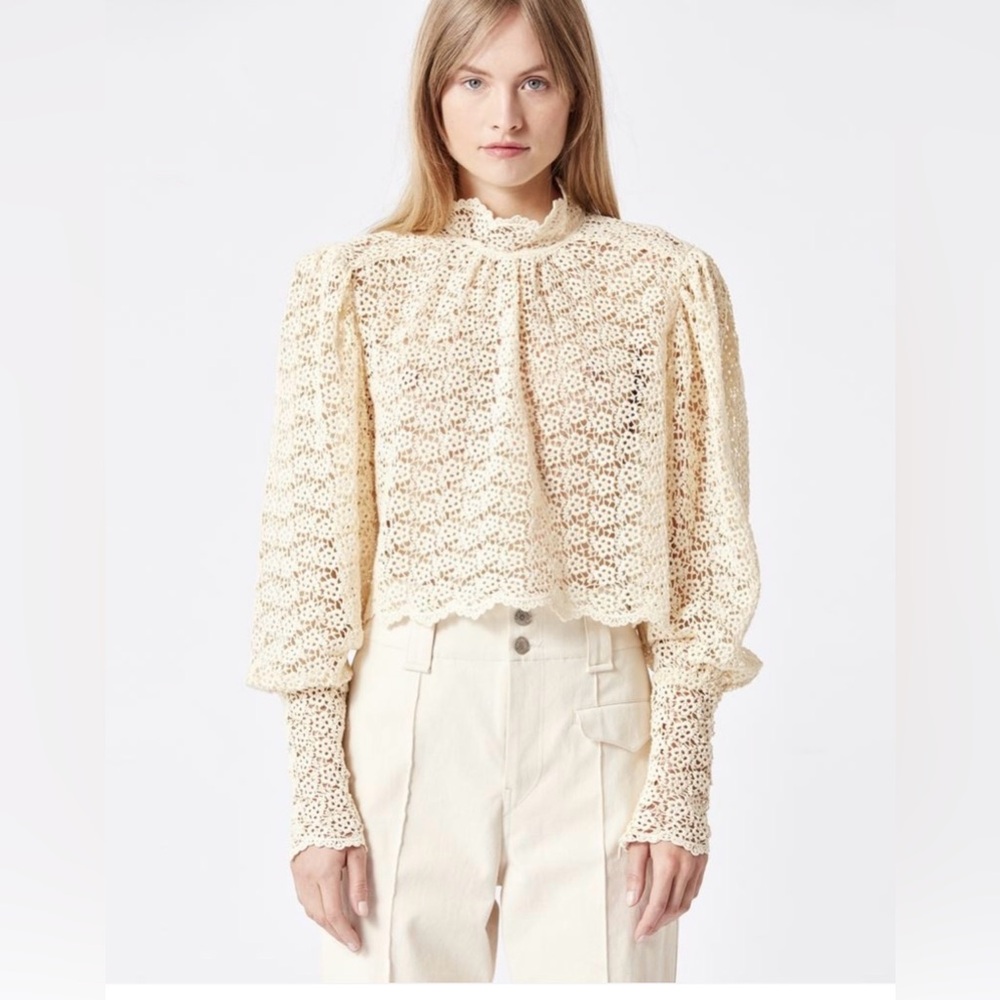 Isabel‎ Marant Emeline Lace High-Neck Blouse size 42/large